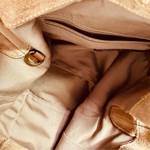 Coach Women s Rare Vintage Fringe Beige Suede Bag W Brass Findings #10401 - Picture 7 of 16